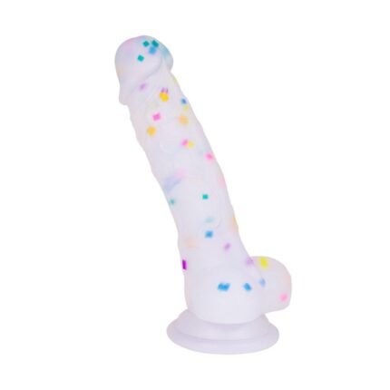 5.5‘’ Jelly Particles Rainbow Transparent Realistic Dildo With Suction Cup