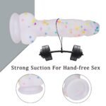 5.5‘’ Jelly Particles Rainbow Transparent Realistic Dildo With Suction Cup - Image 2