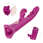 4 IN 1 Rose Muncher Rabbit Vibrator Licking Vibrating Flapping Clit Nipple Stimulator
