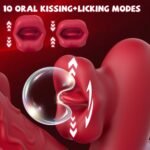 Rose Muncher 3-in-1 G Spot Vibrator Dildo with 10 Flapping & Vibrating & Licking Biting Modes - Image 2
