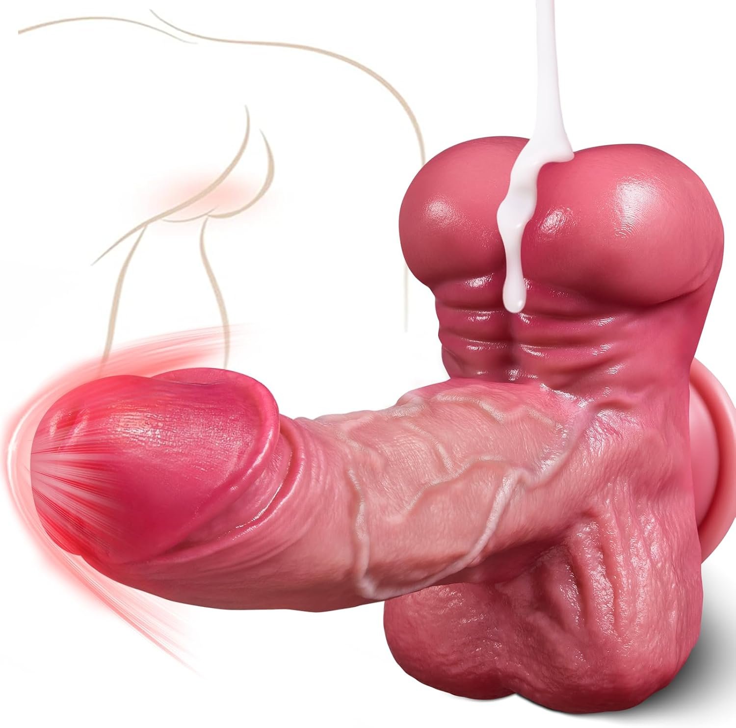 product_10045123035451_0 9.5‘’ 5 In 1 Realistic Muscular Thrusting Rotation Dildo Wireless Control Vibrators With Suction Cup - Image 1