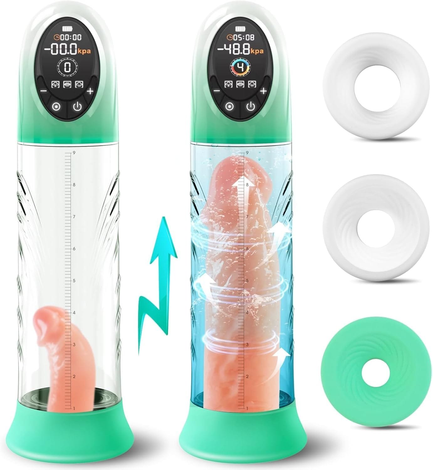 product_10047816696123_0 Penis Enlargement Extend Pump Water Massage Cup For Male Masturbation - Image 1