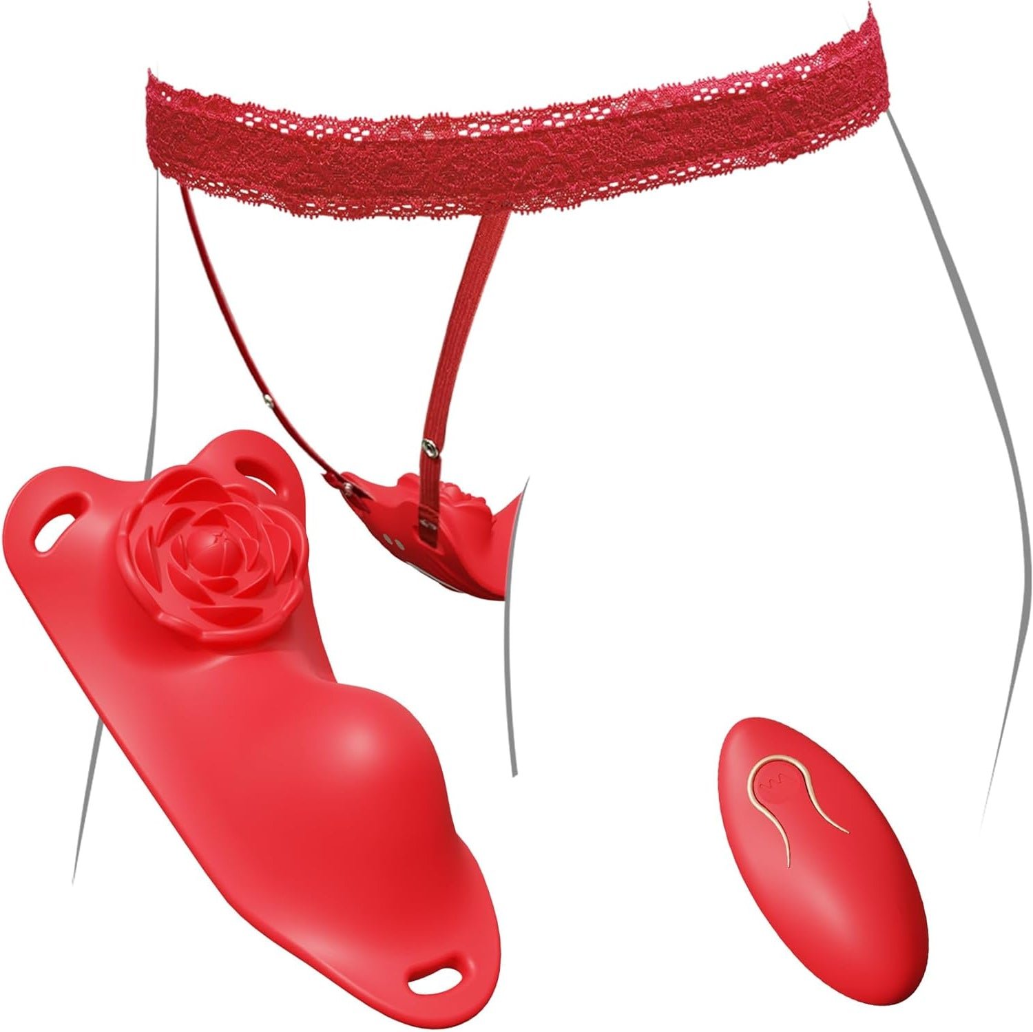 product_10062195687739_0 Rose Wearalbe Clitoral Massage Vibrator with Panty & Remote Control - Image 1