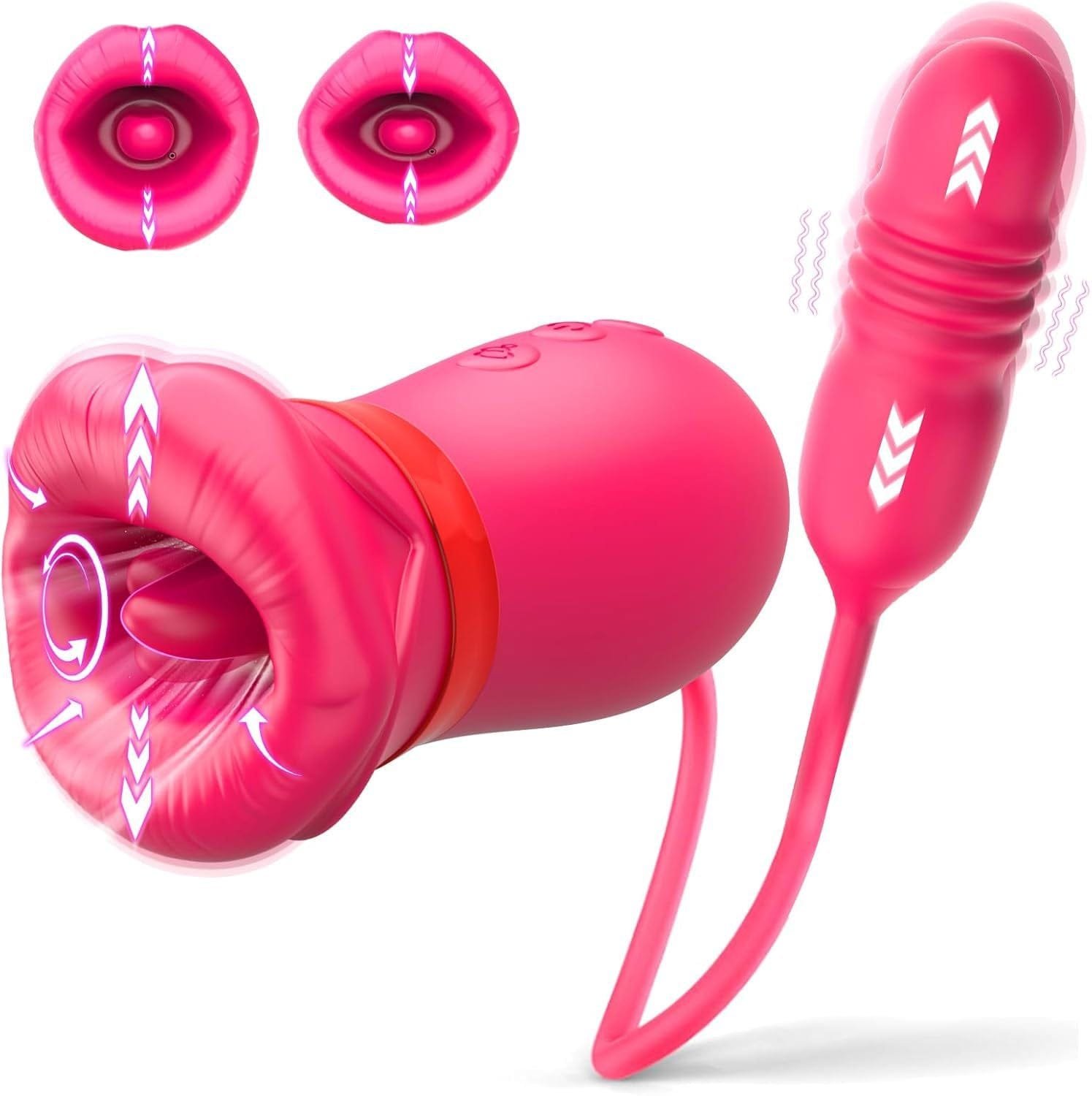 product_10063601402171_0 Big Mouth 5 In 1 Mouth Suction Clitoris Thrusting G-spot Vibrator - Image 1
