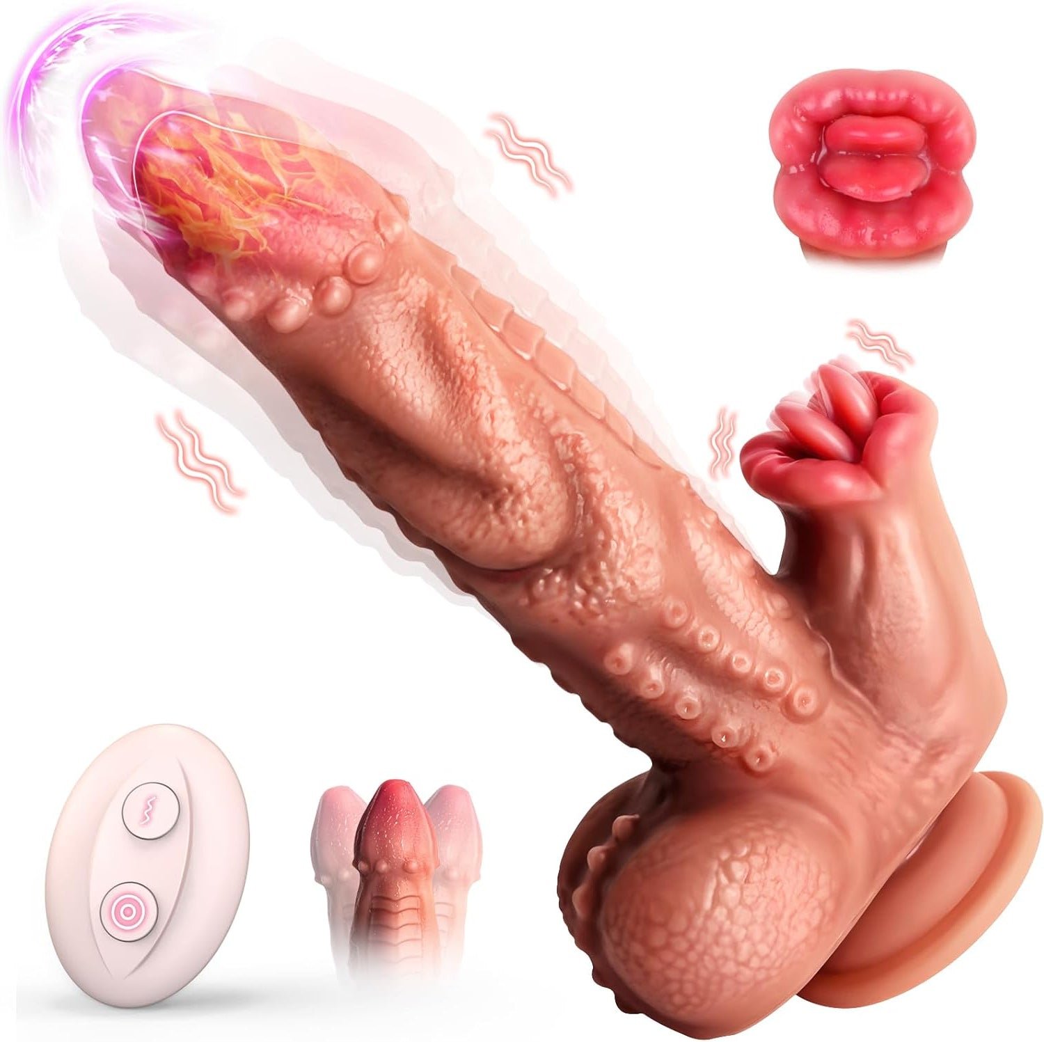 product_10068783890747_0 7.4‘’ Snake Warrior Thrusting Rotation Swinging Dildo Vibrator With Remote - Image 1