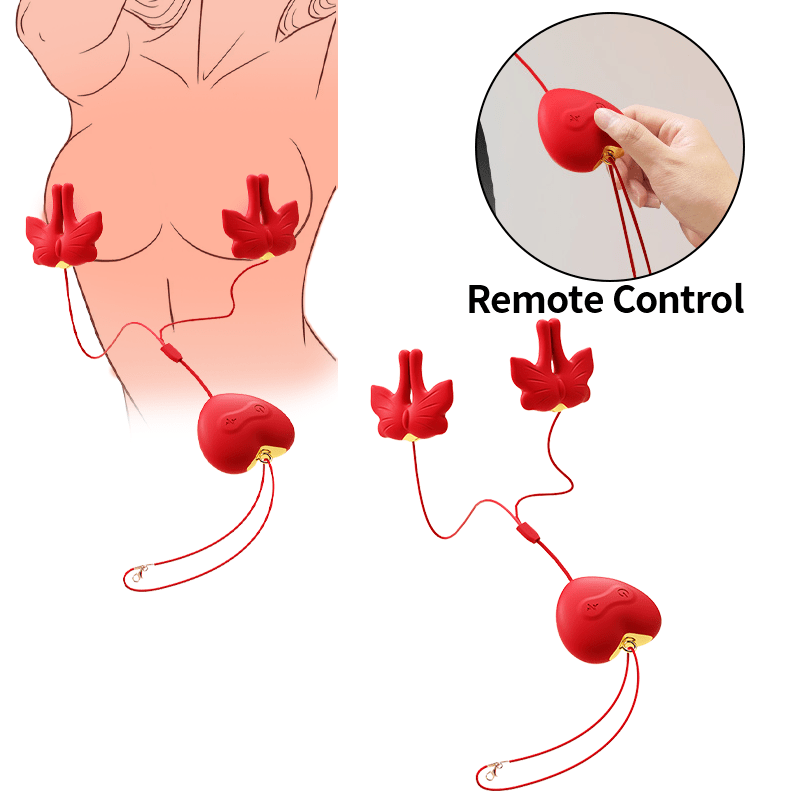 product_10070961422651_0 Butterfly Vibrating Neck-hanging Nipple Clamp Sexual Pleasure Tool - Image 1