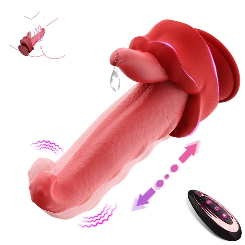 product_10071852384571_0 5.7‘’ Realistic Tongue Thrusting Heating Fantasy Dildo With Suction Cup - Image 1
