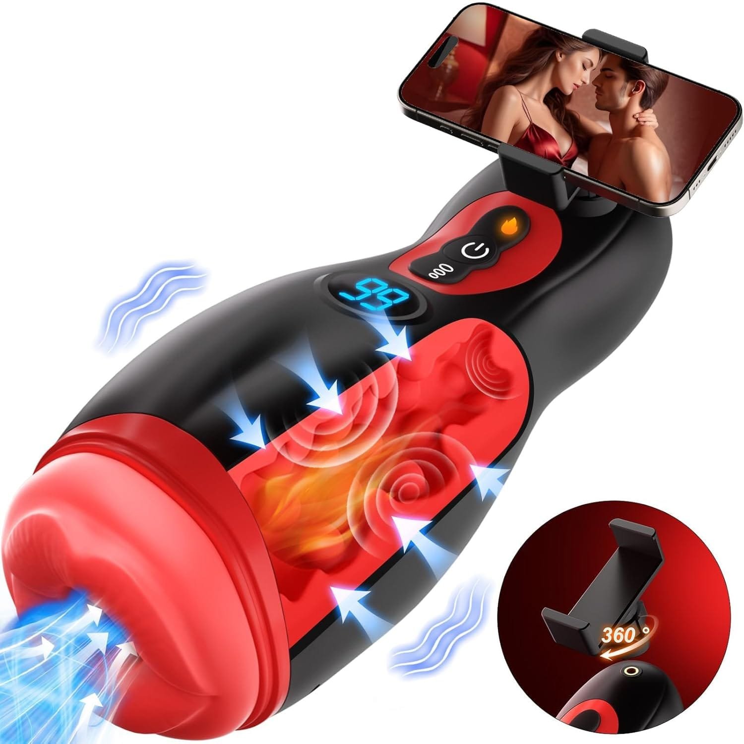 product_10088207352123_0 Nebula 9 Sucking Vibration Heating Male Stroker with Phone Holder - Image 1