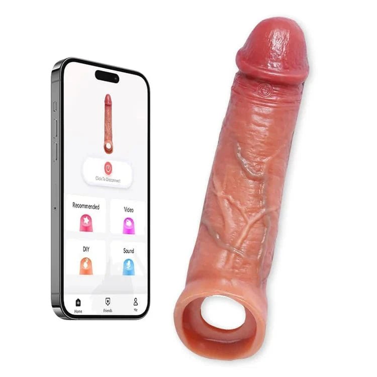 product_10095824240955_0 Penis Extender Sleeve Vibrator Cock Ring With APP & Remote - Image 1