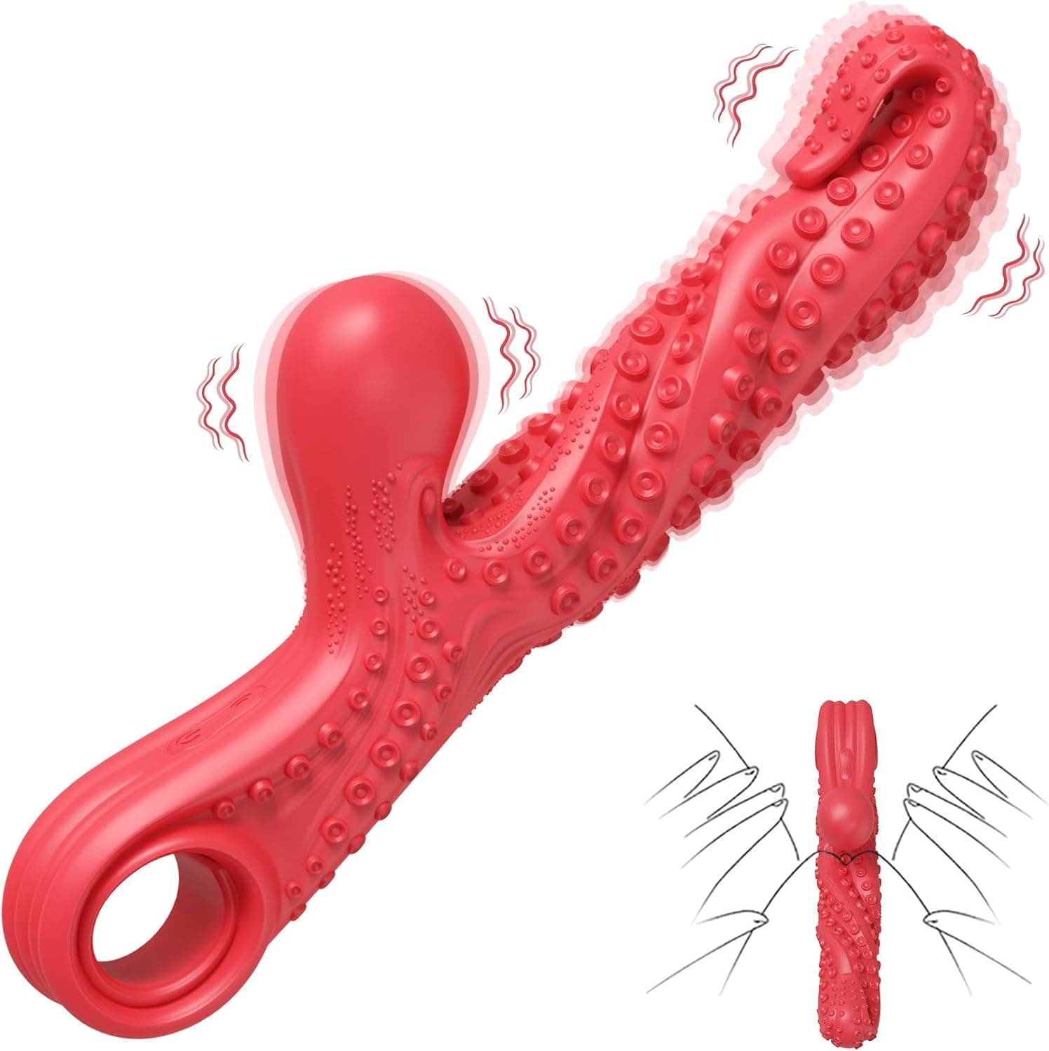 product_10130975392059_0 Octopus Tentacle Vibrating G-Spot Vibrator With Pull Ring - Image 1