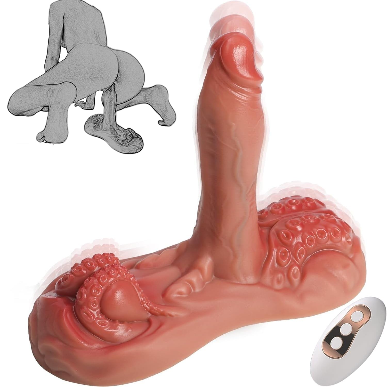product_10146653405499_0 4 in 1 Sit and Ride Monster Dildo Vibrator with Remote Control - Image 1