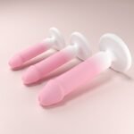 Gradient Pink Silicone Realistic Dildo Anal Plug - Image 2