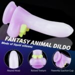 7.48in Gradient Purple Realistic Dildo Butt Plug With Bow - Image 2