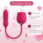 Lurevibe - Rose Toy Vibrator Female Telescopic Egg Jumping Tongue Licker Sex Toys - Image 2
