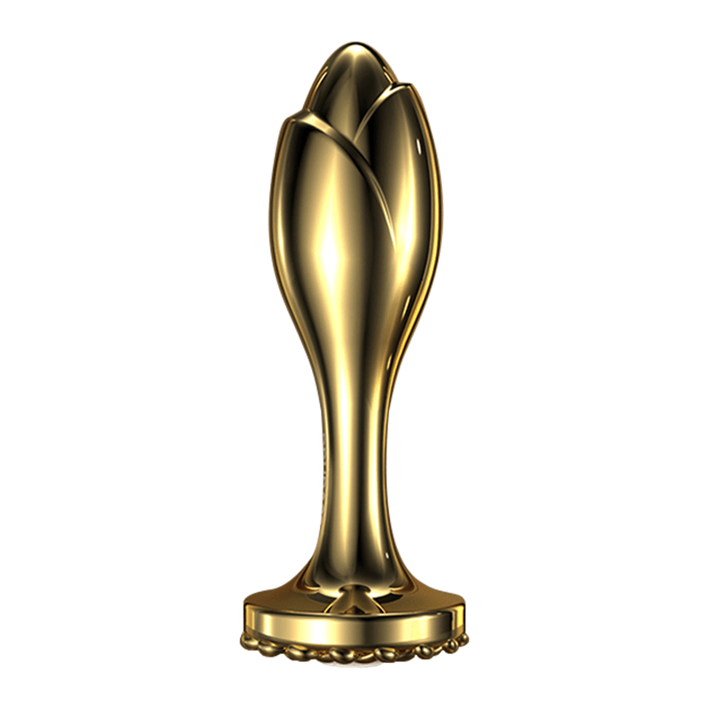 product_8744901804347_0 Lurevibe - Pearl Rose Anal Plug Gold Stainless Steel - Image 1