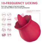 Lurevibe -10 Speeds Vibrating Rose Shape Tongue Licking Vibrator For Women - Image 2