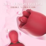 2 In 1 Rose Vibrator Sex Toy Clitoral Clit Tongue Licking Vibrator - Image 2