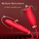 Lurevibe - Rose Muncher Lip Tongue Suction Vibrator With Patting Dildo Vibrator - Image 2