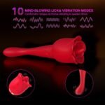 Lurevibe - Rose Honey Tongue Licking Vibration G Point Massage Stick Nipple Masturbation Device - Image 2