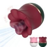 2 In 1 Rose Kiss Tongue Licking Rose Flower Vibrator - Image 2