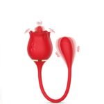 2 In 1 Rose Clitoris Vibrator Tongue Licking Thrusting Vibrator Nipple Stimulator - Image 2