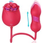Lurevibe - S475-7 4-in-1 Three Pistils Rose Toy With Telescopic Egg - Image 2