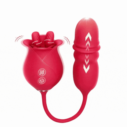 Lurevibe - Rose Romeo Dual Tongue Rose Adult Toys Vibrators 10 Licking Thrust