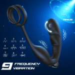 9 Speed Vibrating Prostate Massager Delayed Ejaculation Ring Anal Plug Vibrator With Remote Control - Image 2