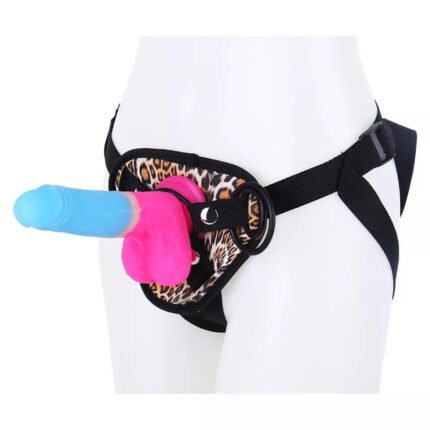 7.09‘’ Strap-on Dildo Leopard Belt For Lesbian Couple