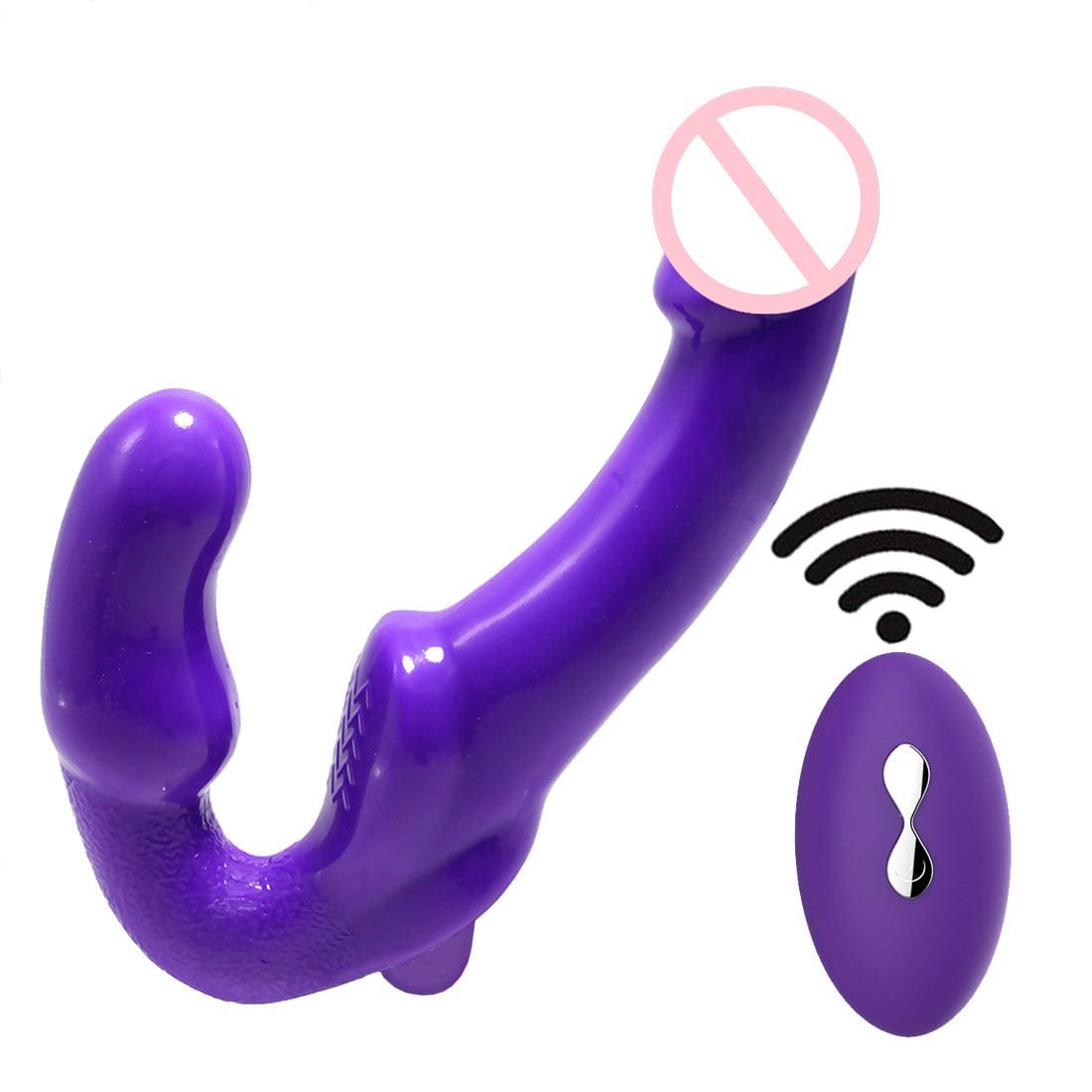 product_9633645265211_0 9.65‘’ 10 Frequency Vibrating Remote Control Double Ended Wearable Dildo - Image 1