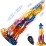 7‘’ Colorful Golden Phoenix Electric Telescopic Vibrating Dildo With Remote Control - Image 2