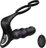 Massager Masturbation 9 Frequency Remote Control Anal Vibrator with Cock Ring