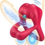 Rose Vibrating Cock Ring with Sexy Lip Clitoris Stimulator