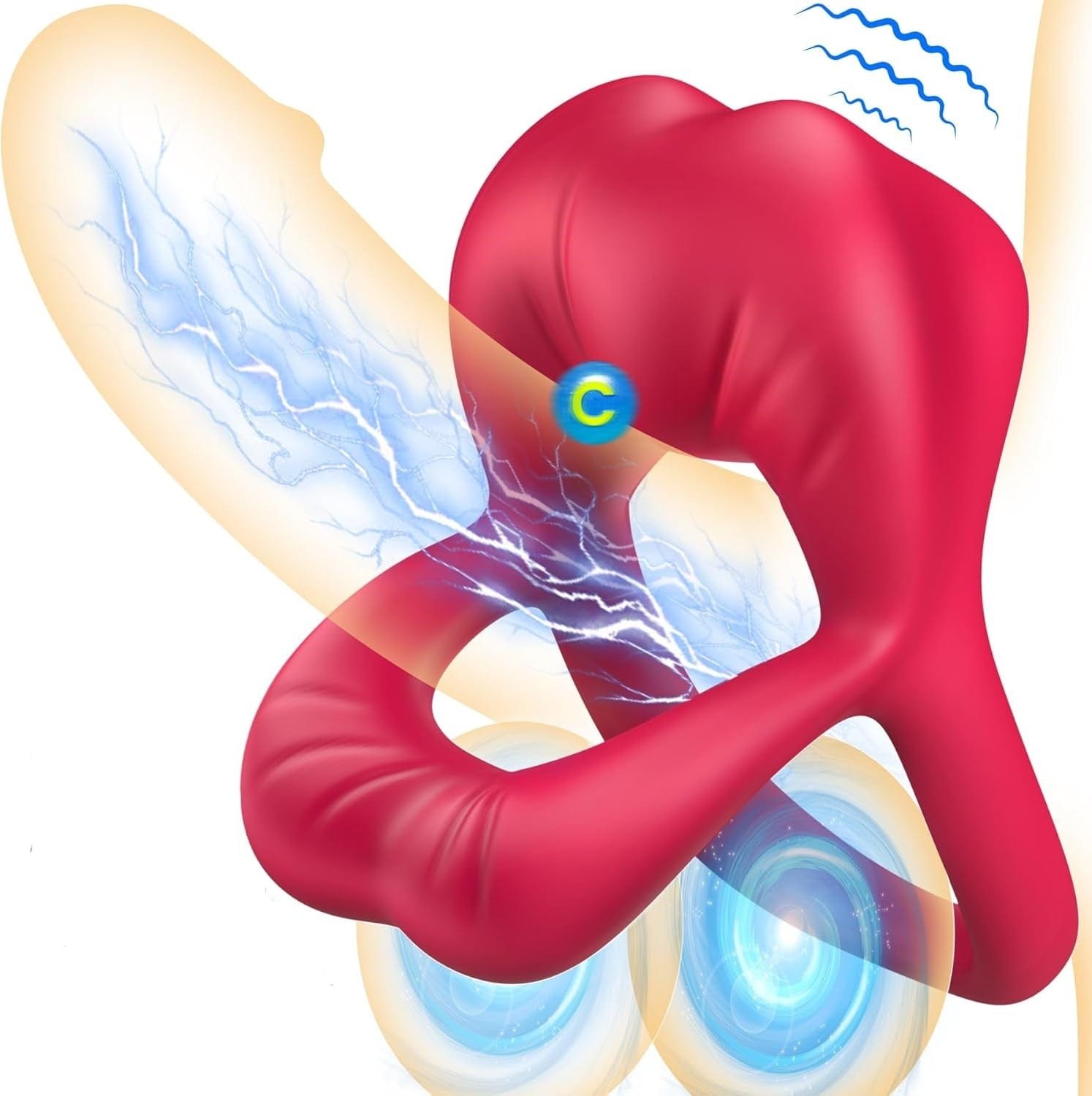 product_9887937626427_0 Rose Vibrating Cock Ring with Sexy Lip Clitoris Stimulator - Image 1