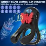 3 in 1 Butterfly Cock Ring 3 Motors 10 Modes Erection Enhancing Vibration Penis Vibrator - Image 2