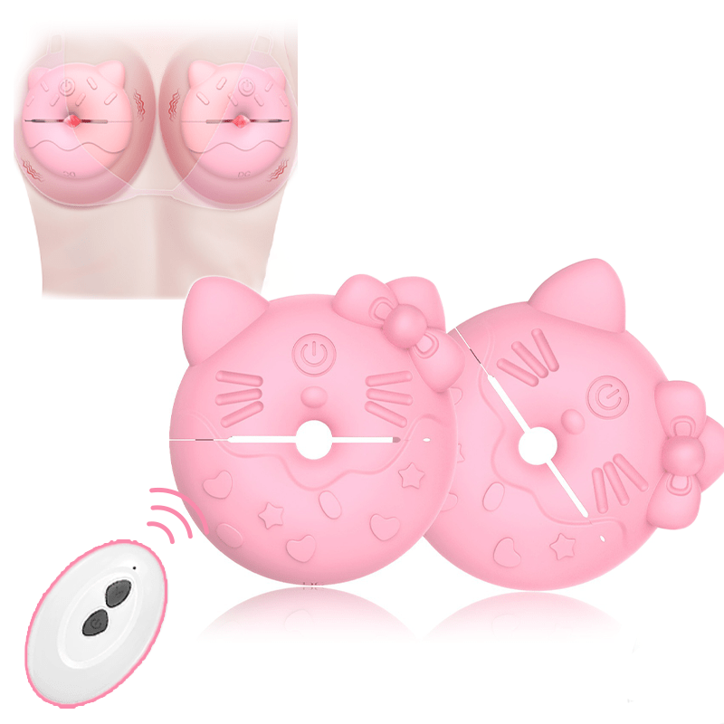 product_9921079050555_0 Kitty Cat Nipple Clamp Vibrators Breast Massager with Remote Control - Image 1